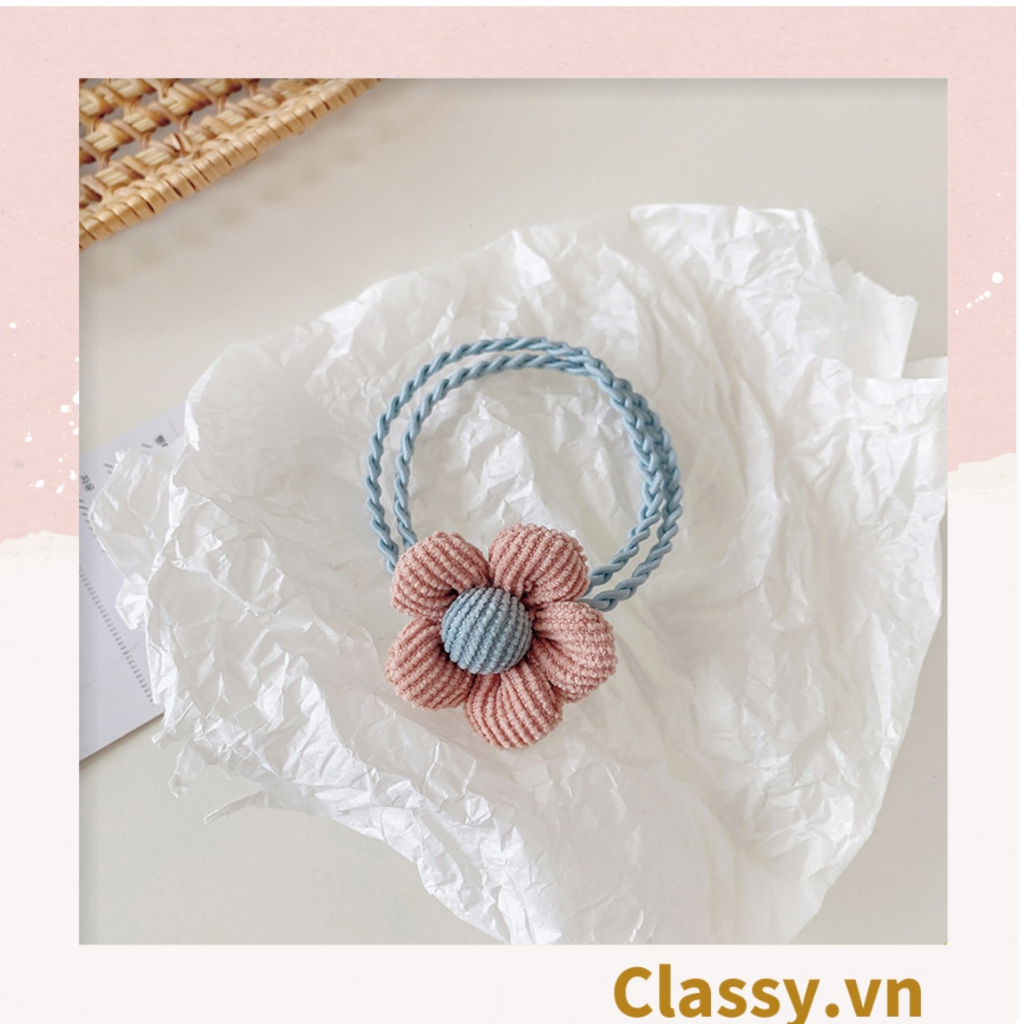 Dây cột tóc Classy hai dây hình bông hoa năm cánh nhiều màu tạo nét nữ tính cho nàng PK1399