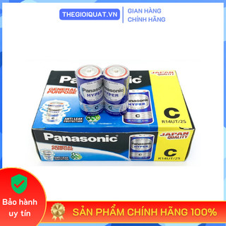 Hộp 24 viên pin trung c panasonic r14 hyper r14ut/2s dung lượng 1.5v - hàng chính hãng