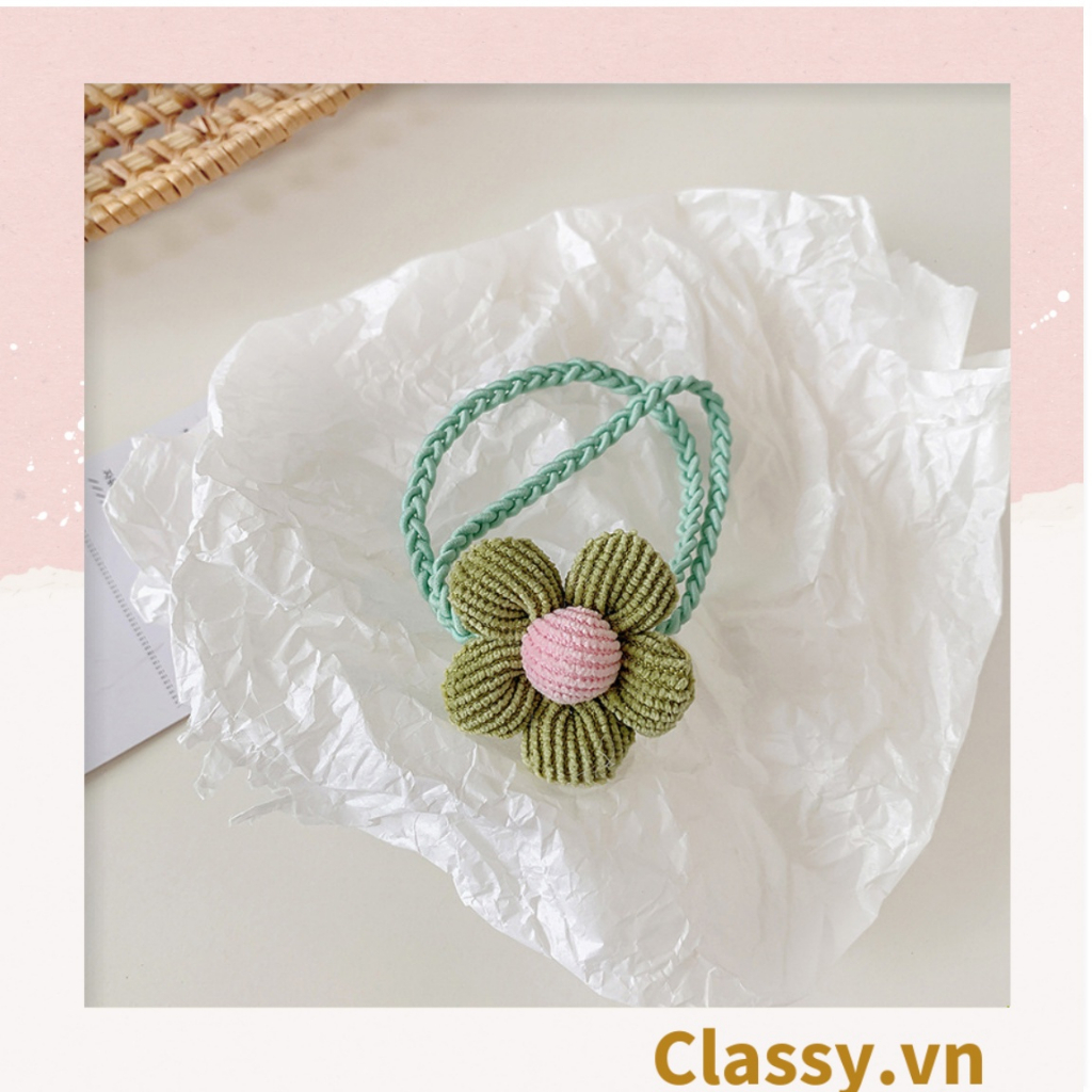 Dây cột tóc Classy hai dây hình bông hoa năm cánh nhiều màu tạo nét nữ tính cho nàng PK1399