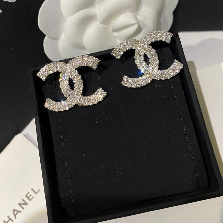 Khuyên chữ X To màu bạc thương hiệu sang chảnh EX14