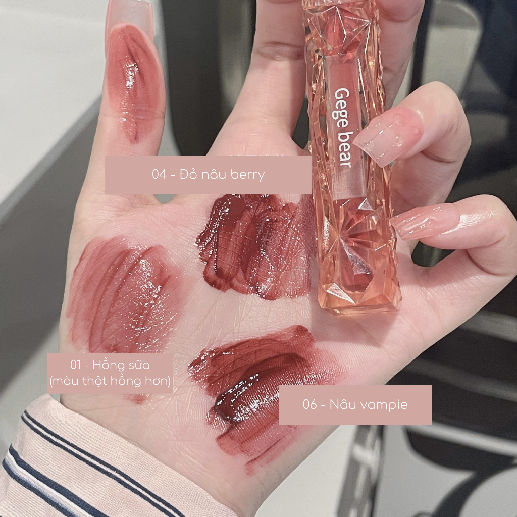 Son Bóng Lì Gegebear Vỏ Vân Đá Pha Lê Sang Trọng