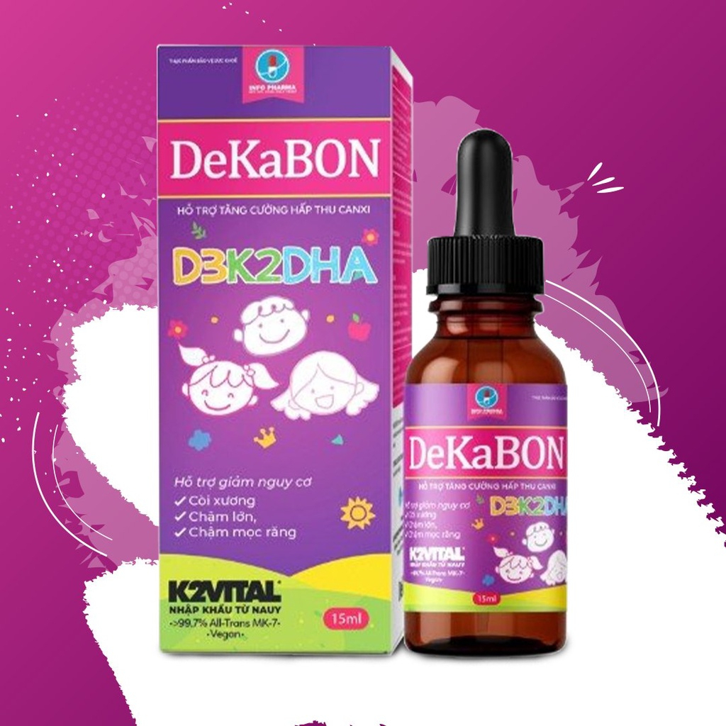 Vitamin D3K2 Dekabon hỗ trợ bé ăn ngon chóng lớn, bổ sung vitamin D3, K2