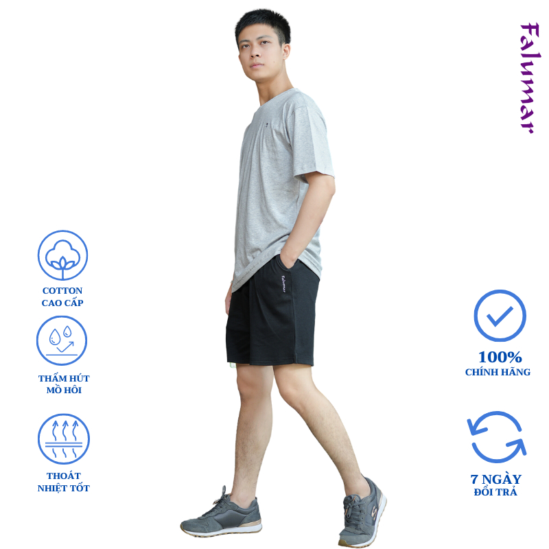 Bộ hè nam Falumar quần đùi áo phông cộc tay chất cotton Big size