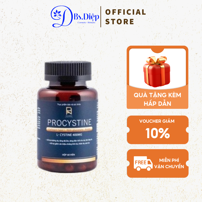 Viên Uống Dưỡng Ẩm Đẹp Da Pan Derma Procystine 400mg Hộp 60 Viên