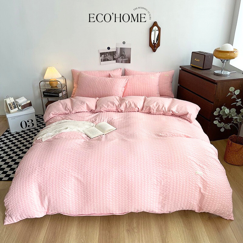 Bộ Chăn Ga Gối 4 Món Dúm Tici Kẻ Sọc Tici Full 6 màu cao cấp - Style Minimalism 2023