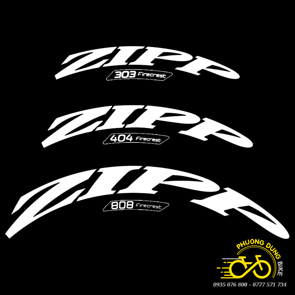 Decal Tem dán vành xe đạp ZIPP 303 404 808 cho xe 700C