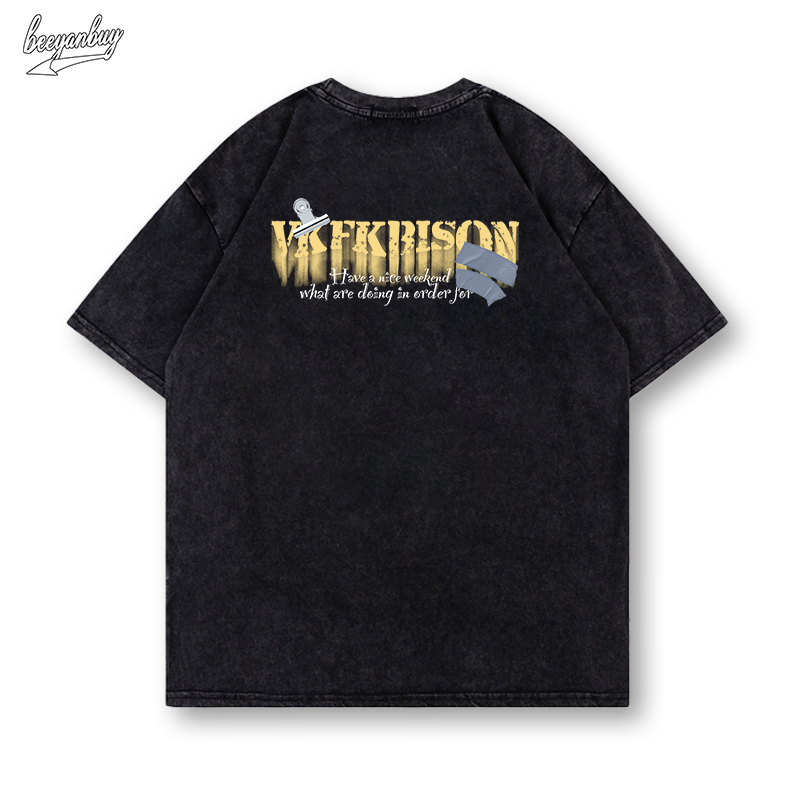 Áo thun phông nam boy phố local brand BEEYANBUY wash nâu xám T-shirt hiphop unisex 100% cotton-Y0238