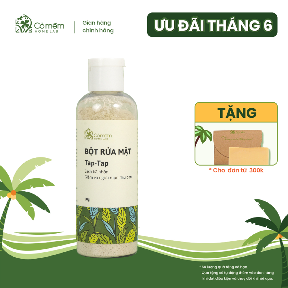 Bột Rửa Mặt Taptap Giảm Mụn Ẩn Mụn Đầu Đen Cỏ Mềm 50g