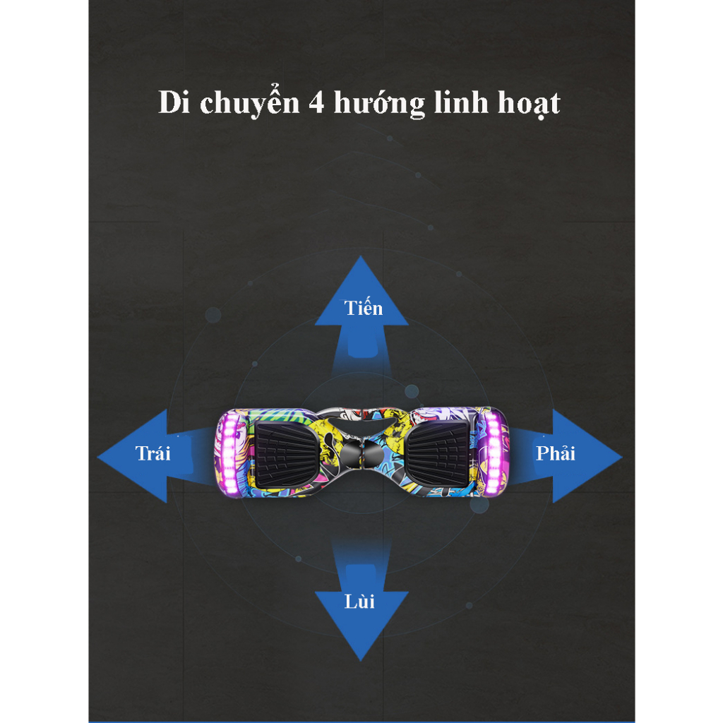Xe Điện Cân Bằng 2 Bánh Công Nghệ Mới - Xe Cân Bằng 6.5 Inch, 8 Inch Có Đèn Led Dành Cho Trẻ Em Và Người Lớn Kết Nối MP3