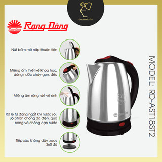 Ấm đun siêu tốc, bình nấu nước siêu tốc 1.8L Rạng đông