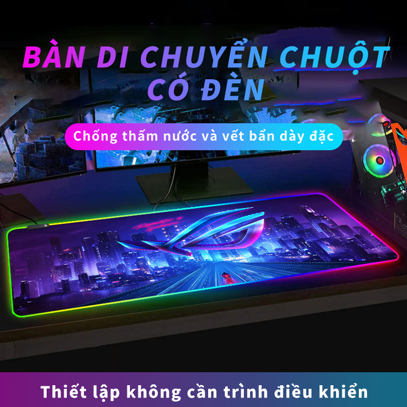 Miếng Lót Chuột Chơi Game CHOETECH RGB Miếng Lót Chuột Lớn Chuột Máy Tính Có Đèn Led Cho Game Thủ, Thảm Để Bàn