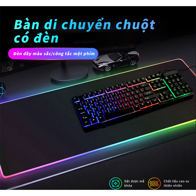 Miếng Lót Chuột Chơi Game CHOETECH RGB Miếng Lót Chuột Lớn Chuột Máy Tính Có Đèn Led Cho Game Thủ, Thảm Để Bàn