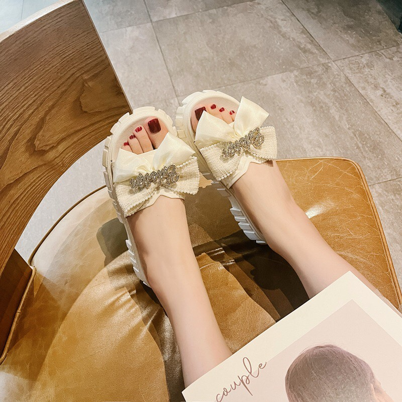 Dép lê quai 🔥ĐÍNH NƠ🔥 thời trang độn đế sang chảnh MSP2089NO