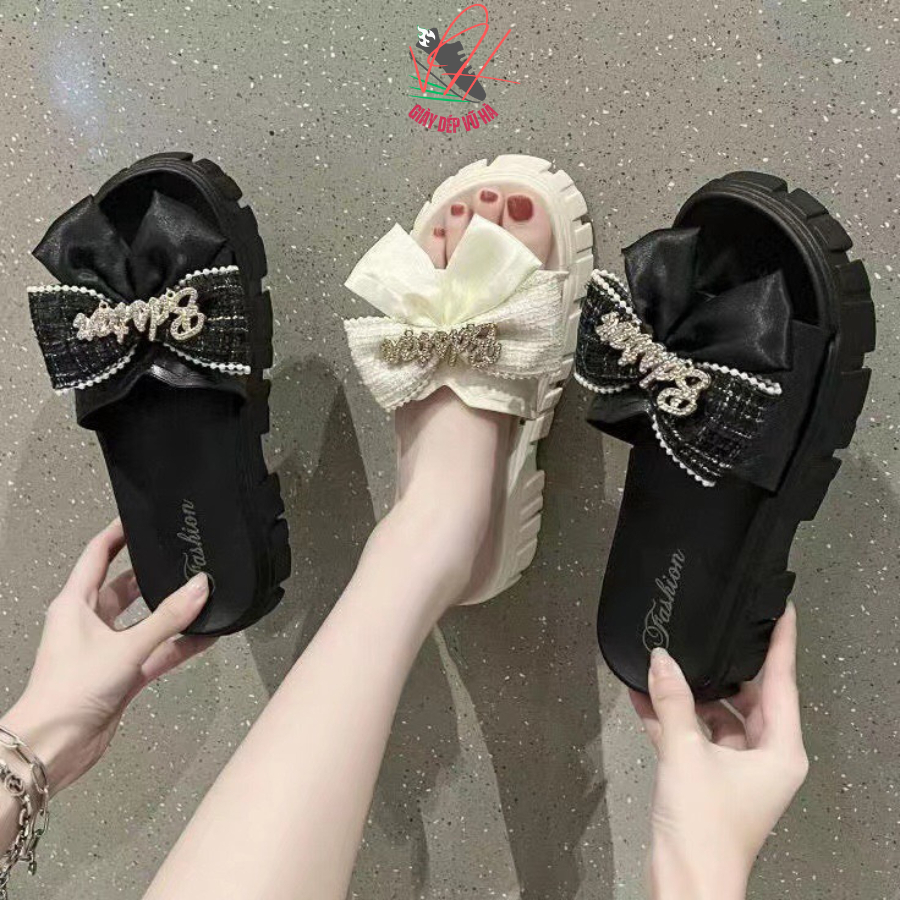Dép lê quai 🔥ĐÍNH NƠ🔥 thời trang độn đế sang chảnh MSP2089NO