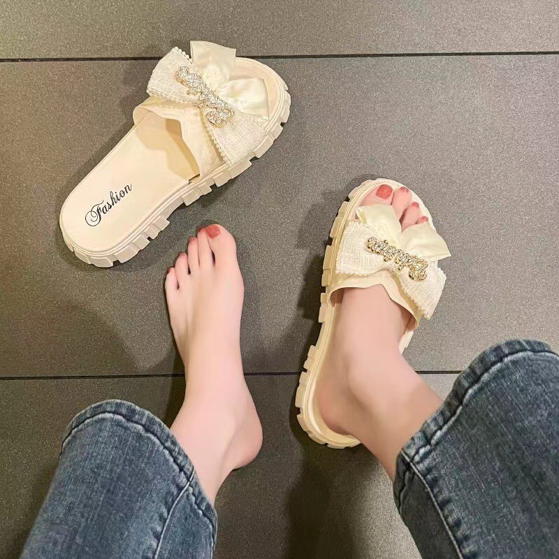 Dép lê quai 🔥ĐÍNH NƠ🔥 thời trang độn đế sang chảnh MSP2089NO