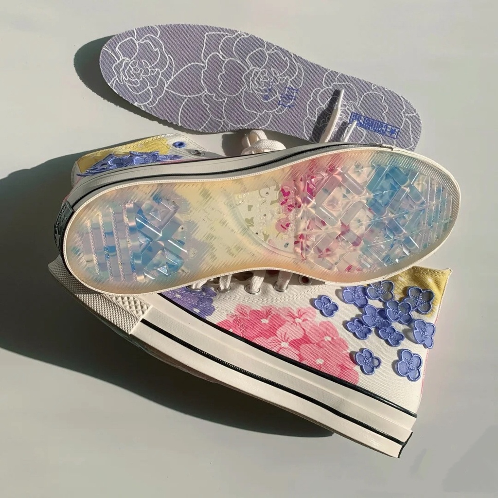 Giày Sneaker Converse Chuck 70 High Floral White Pink Blue