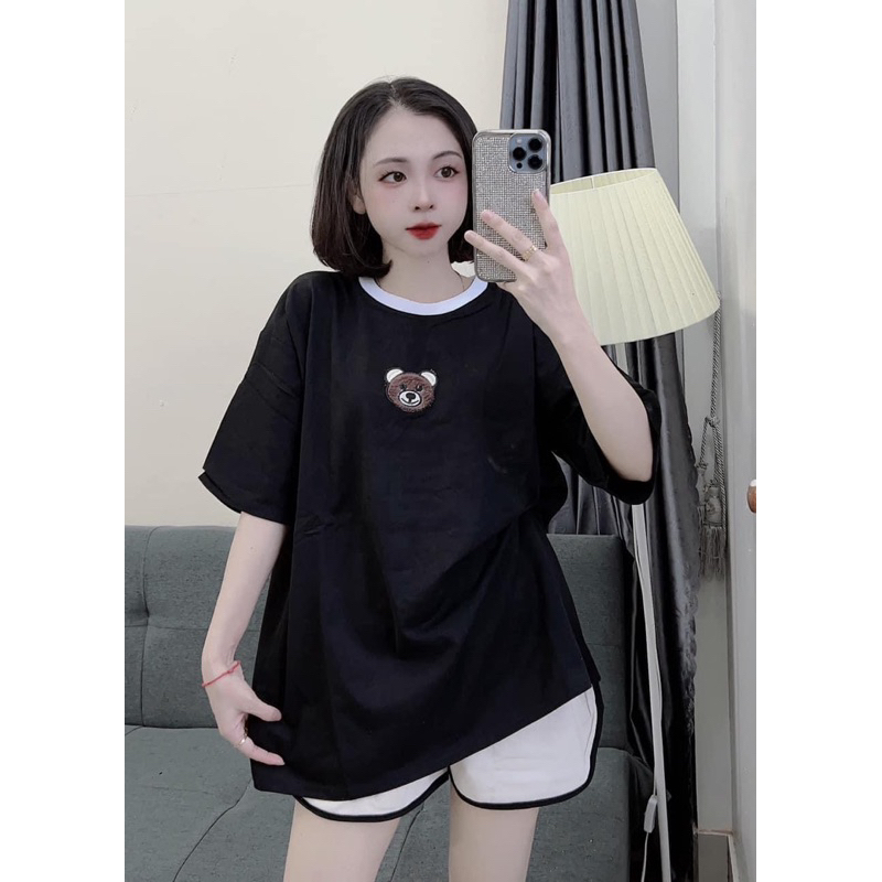 [ Rẻ vô địch ] Set bộ đùi chất cotton khô 3158 - Gấu thêu