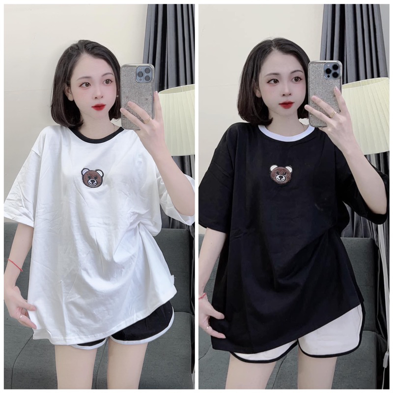 [ Rẻ vô địch ] Set bộ đùi chất cotton khô 3158 - Gấu thêu