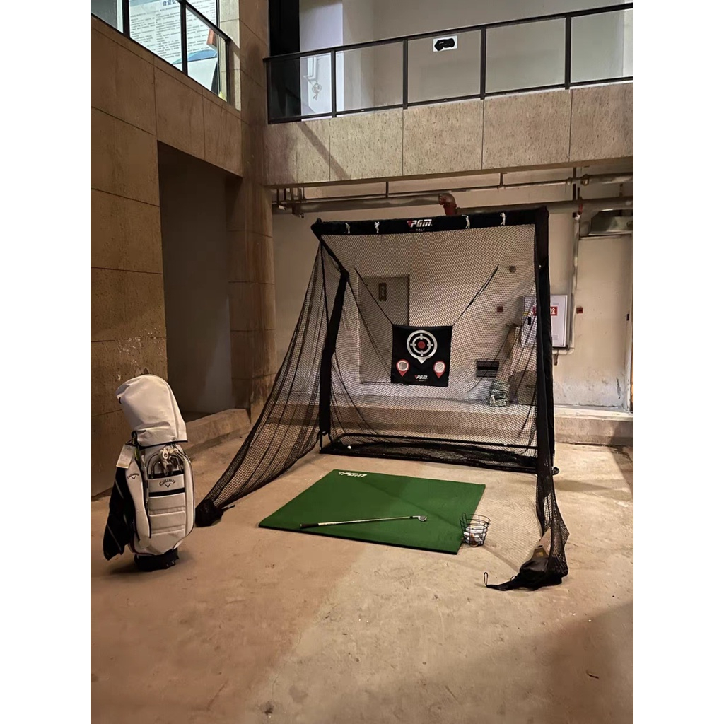 Khung tập golf chính hãng PGM kích thước 2.5m x 2.5m - tặng kèm thảm tập golf và bóng tập, tee cao su