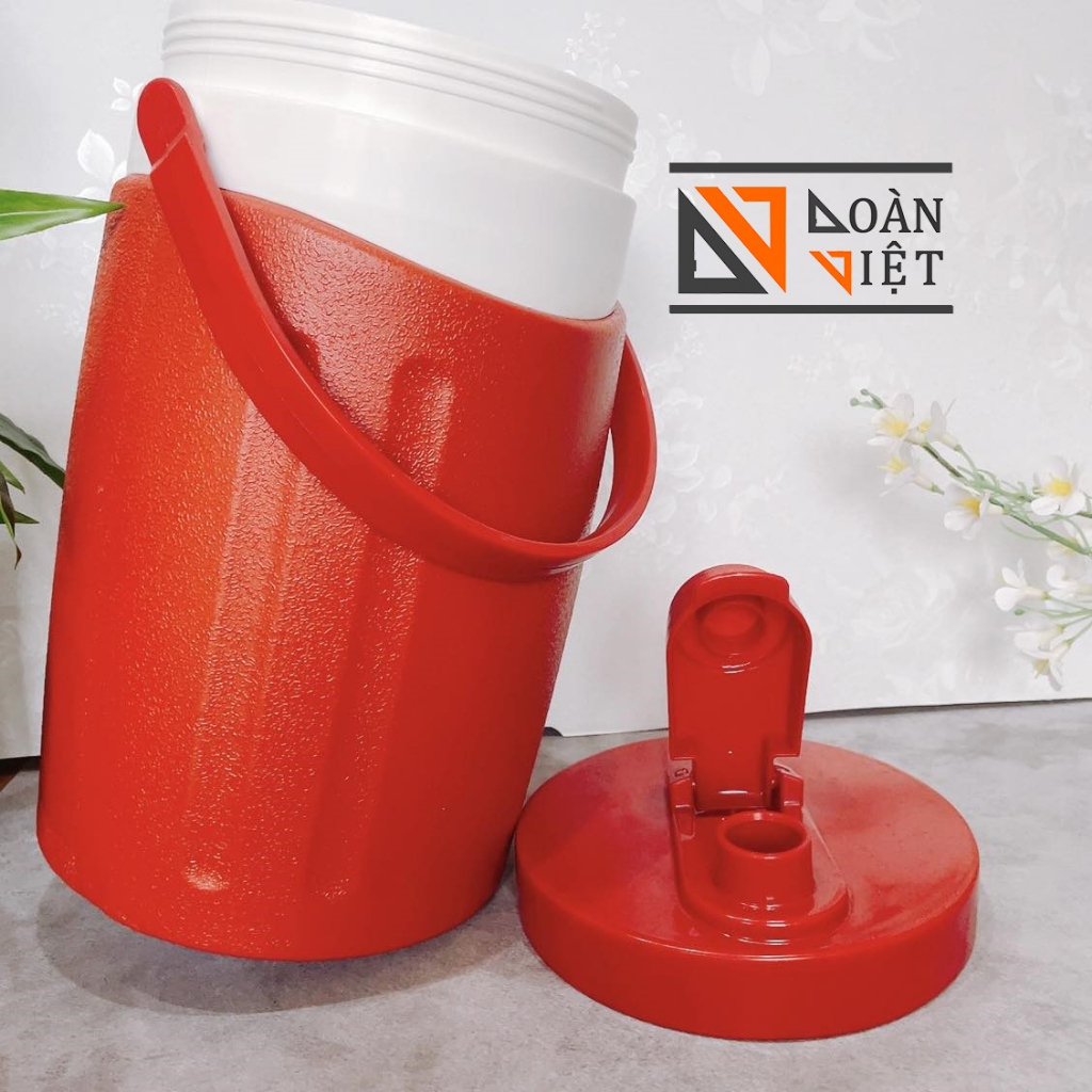 BÌNH GIỮ NHIỆT (0819) SIZE 6 lit -CÓ NẮP BẬT .Nhựa PP ,PU chính phẩm- Loại 1 Không đọng sương ngoài bình, giữ nhiệt lâu