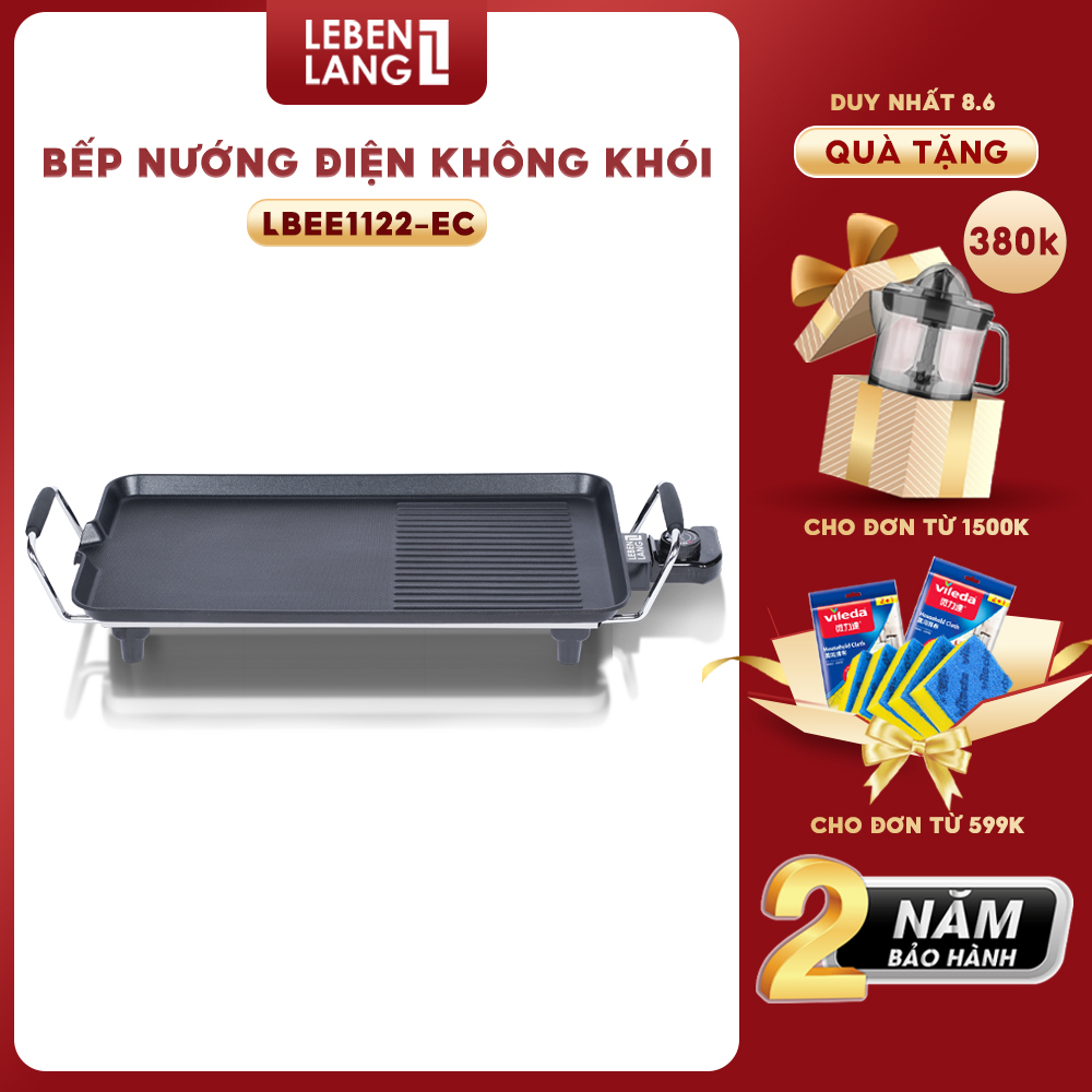 Bếp nướng điện không khói Lebenlang LBEE1122-EC của Đức, công suất 1500W, bảo hành 2 năm - hàng chính hãng