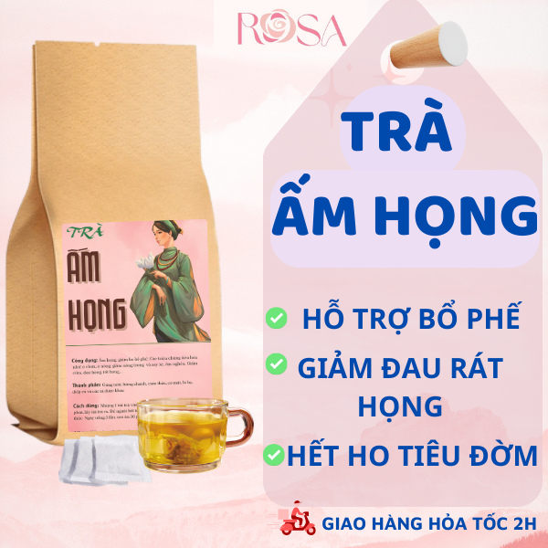 Trà ấm họng giảm ho thảo dược túi lọc hỗ trợ làm ấm họng tốt cho phế quản tiêu đờm ngứa cổ họng khản tiếng