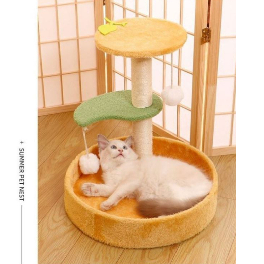 Cattree nhà cây trụ cào móng dành cho mèo, khung leo cho mèo hình dáng siêu đáng yêu, đa năng, tiện ích