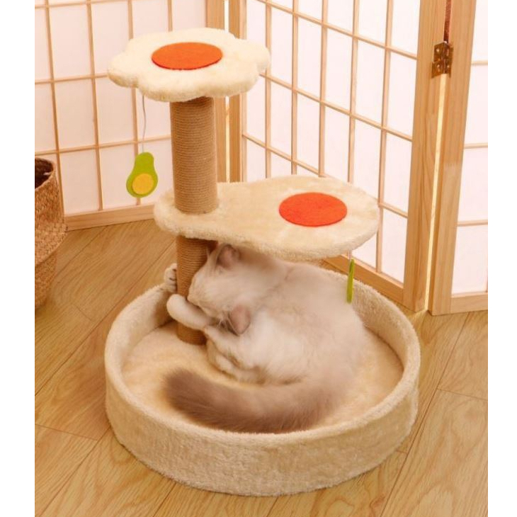 Cattree nhà cây trụ cào móng dành cho mèo, khung leo cho mèo hình dáng siêu đáng yêu, đa năng, tiện ích
