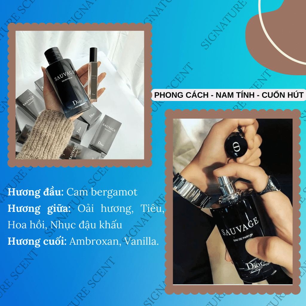 Nước hoa Di​or Sau​vage EDP 100ml - Dầu thơm nam tính đi học đi làm đi tiệc
