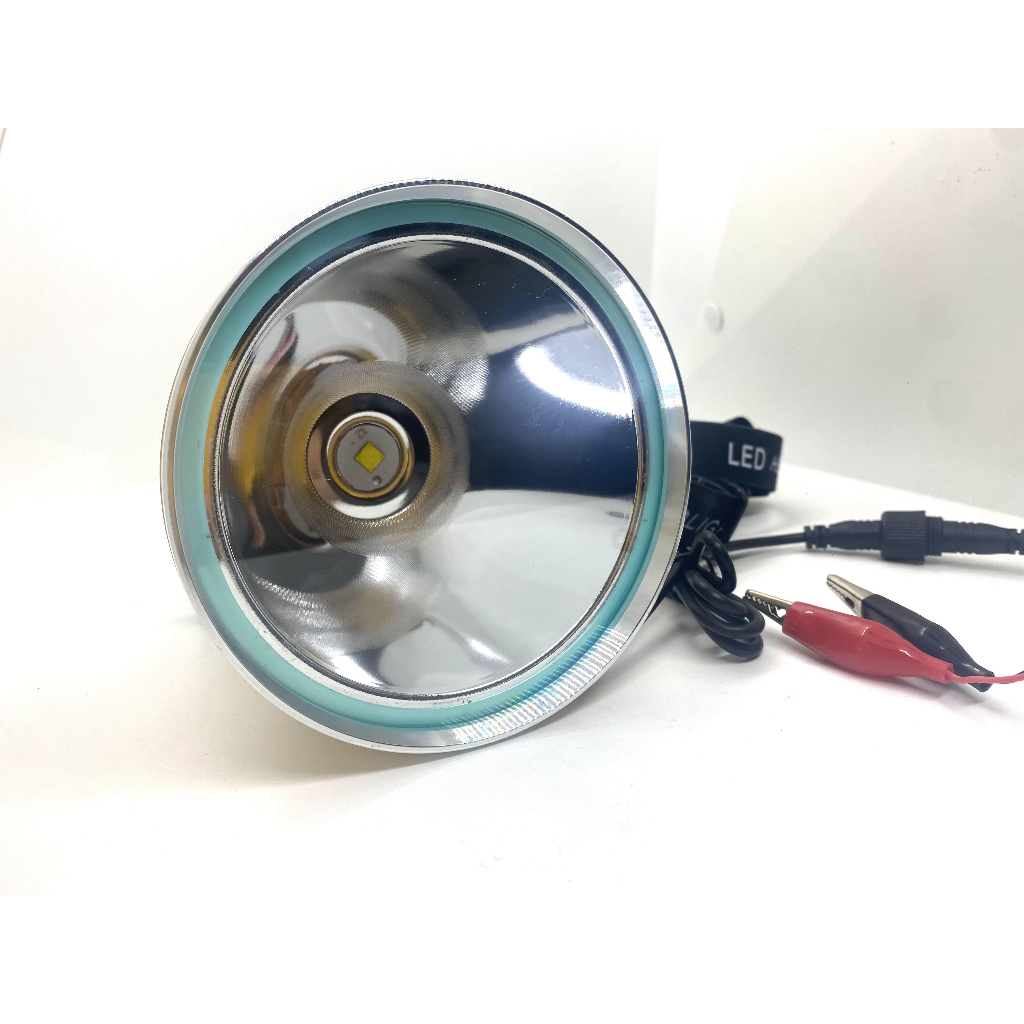 Đèn pin đội đầu kẹp bình ác quy 12V mã 1208S chip led P90 9 nhân chóa 12.5cm