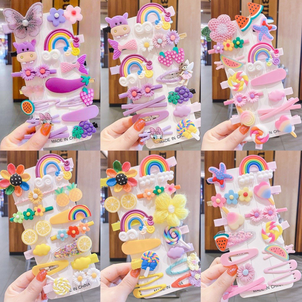 Set 14 Kẹp Tóc Siêu Cute Cho Bé Gái