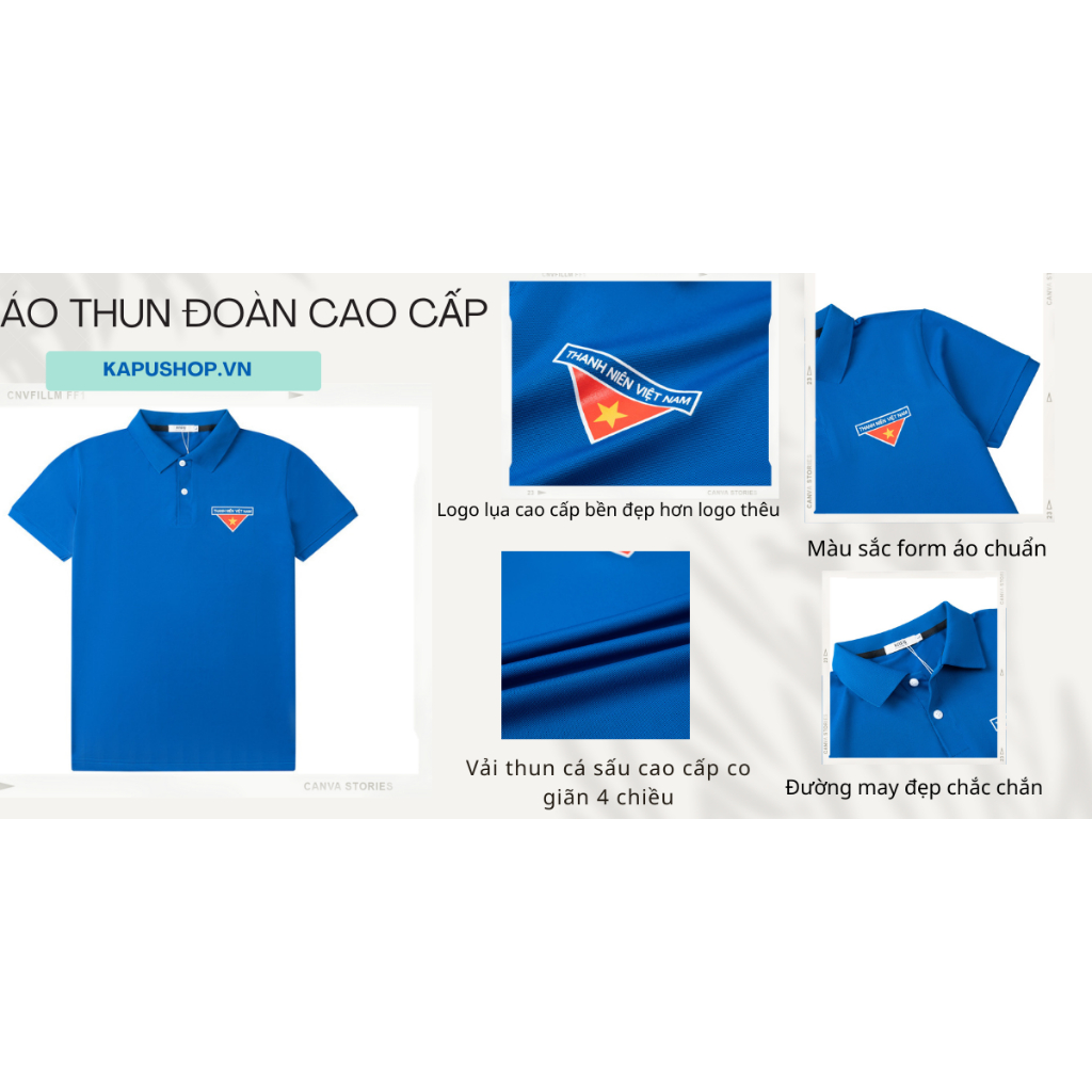 Áo thun đoàn thanh niên Việt Nam chất đẹp hàng loại 1, chất cá sấu co giãn 4 chiều.