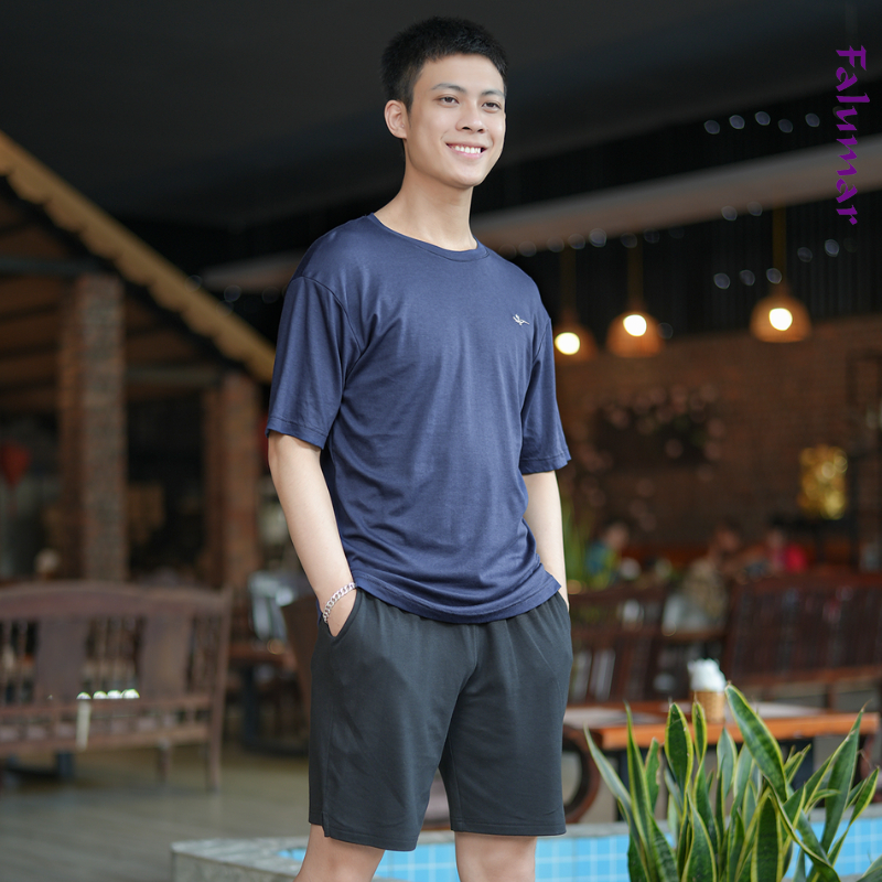 Bộ hè nam Falumar quần đùi áo phông cộc tay chất cotton Big size