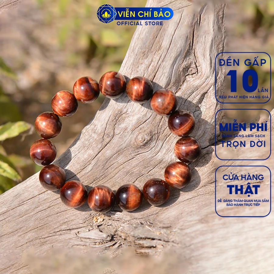 Vòng tay đá mắt hổ đỏ nhiều kích cỡ chất liệu đá tự nhiên thơi trang phụ kiên trang sức Viễn Chí Bảo V000024