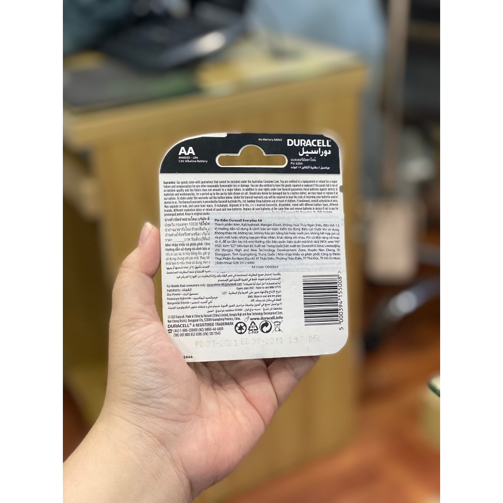 Pin AA Duracell Everyday Alkaline dung lượng 1.5V - Hàng chính hãng