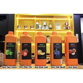 Siro boduo vị chanh leo, táo, việt quất, dâu và đào chai 2 lít.