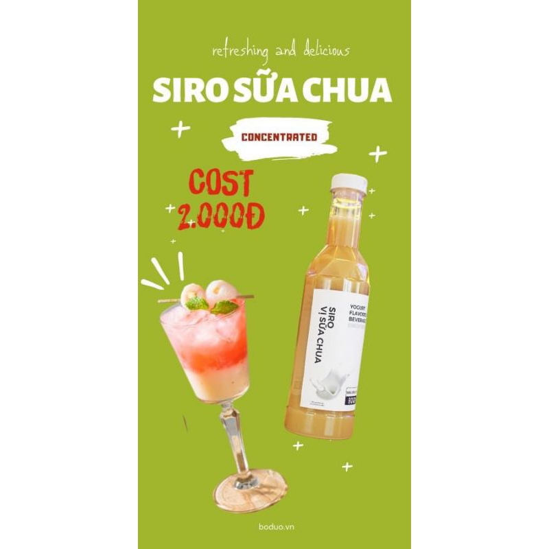 SIRO VỊ SỮA CHUA BODUO CHAI 900g