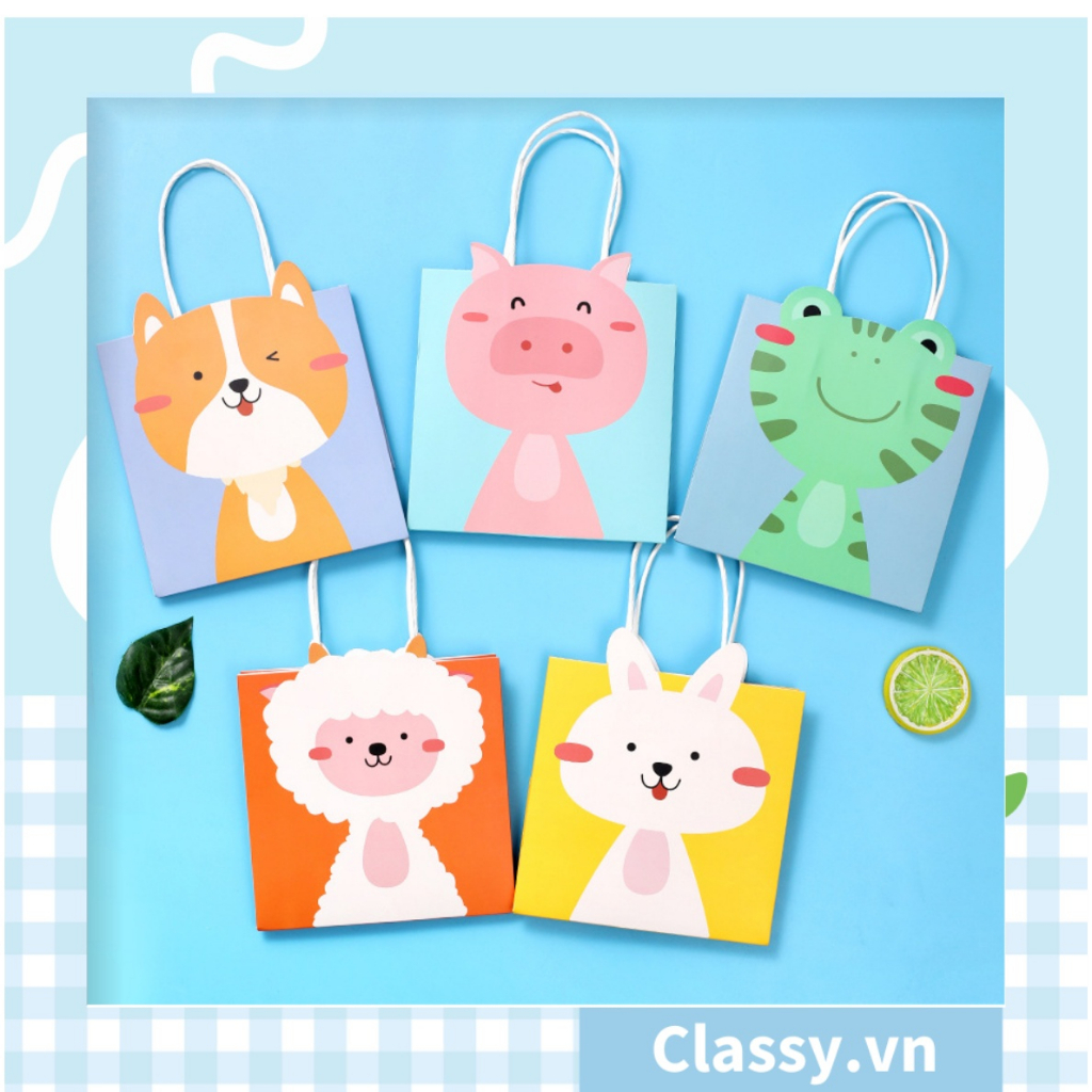 Túi quà tặng Classy, túi giấy quai xách hình con vật siêu dễ thương Q1548