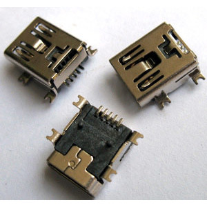 Mini usb 5p female type-b smd connector