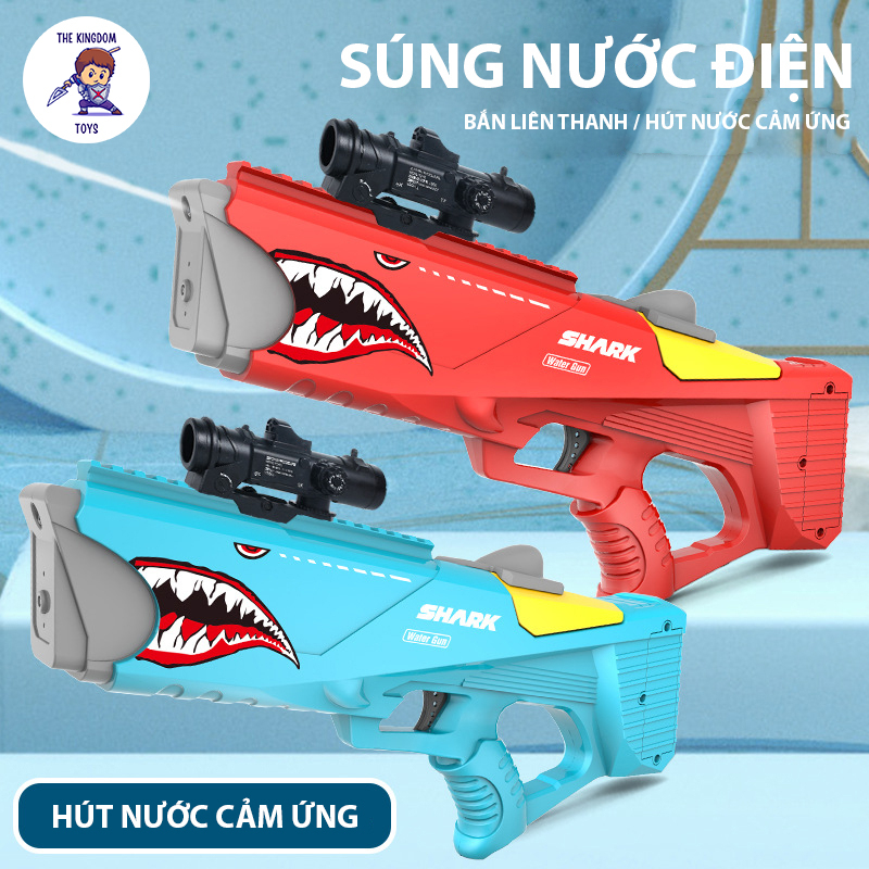 Súng Nước Điện Cá Mập Thời Thượng Áp Lực Cao Kích Thước Lớn Bơm Nước Tự Động / Bắn Liên Thanh Đồ Chơi Mùa Hè