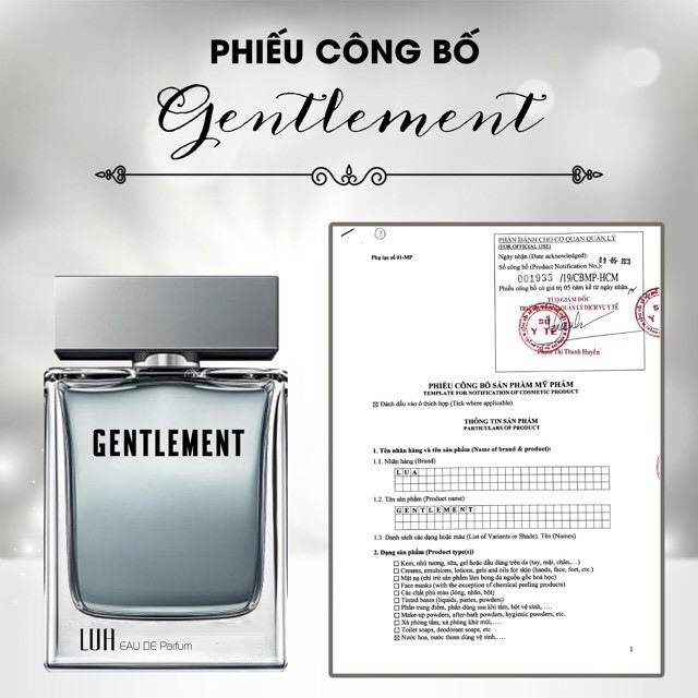 Nước Hoa Nam Gentlement Lua Perfume Chính Hãng Phương HHL Mùi Hương Phóng Khoáng Mạnh Mẽ