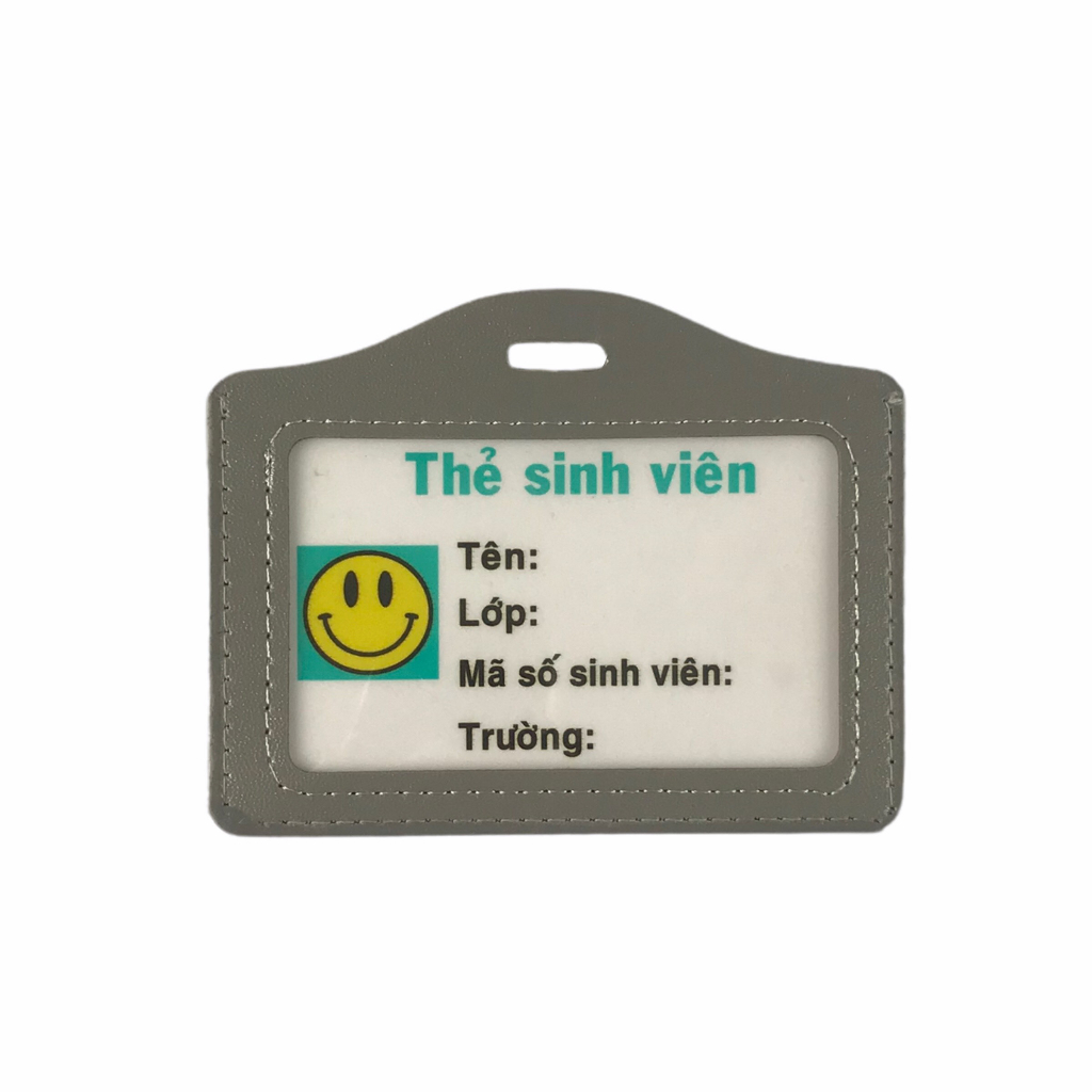 Bảng tên da 8.5x5.5cm 2 mặt kiếng ngang