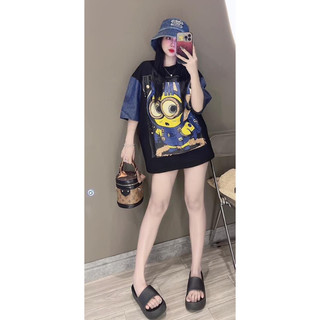 ( SẴN HCM ) ÁO THUN S/C MINION TAY PHỐI JEAN