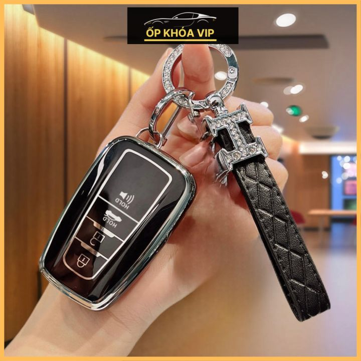 Ốp TPU dẻo viền bạc các dòng xe Toyota Camry 2019-2023 và các khóa Toyota mẫu tương thích Bọc khóa xe ô tô bảo vệ khóa
