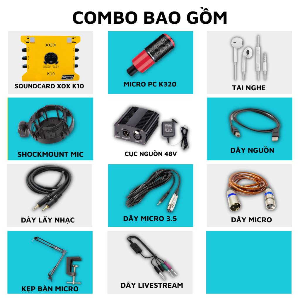 Mic Thu Âm | Micro Livestream Sound Card XOX K10 2020 & Mic TAKSTAR PC K320 Hát Livestream Điện Thoại Máy Tính, Giá Rẻ | BigBuy360 - bigbuy360.vn