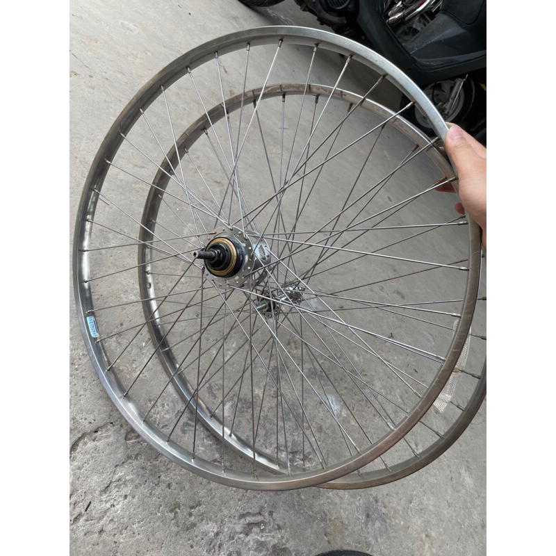 Bánh xe đạp nhật bãi 26 in | Căm nan hoa | Vành Inox zin | Hàng Nhật Bãi - Nguyên Zin