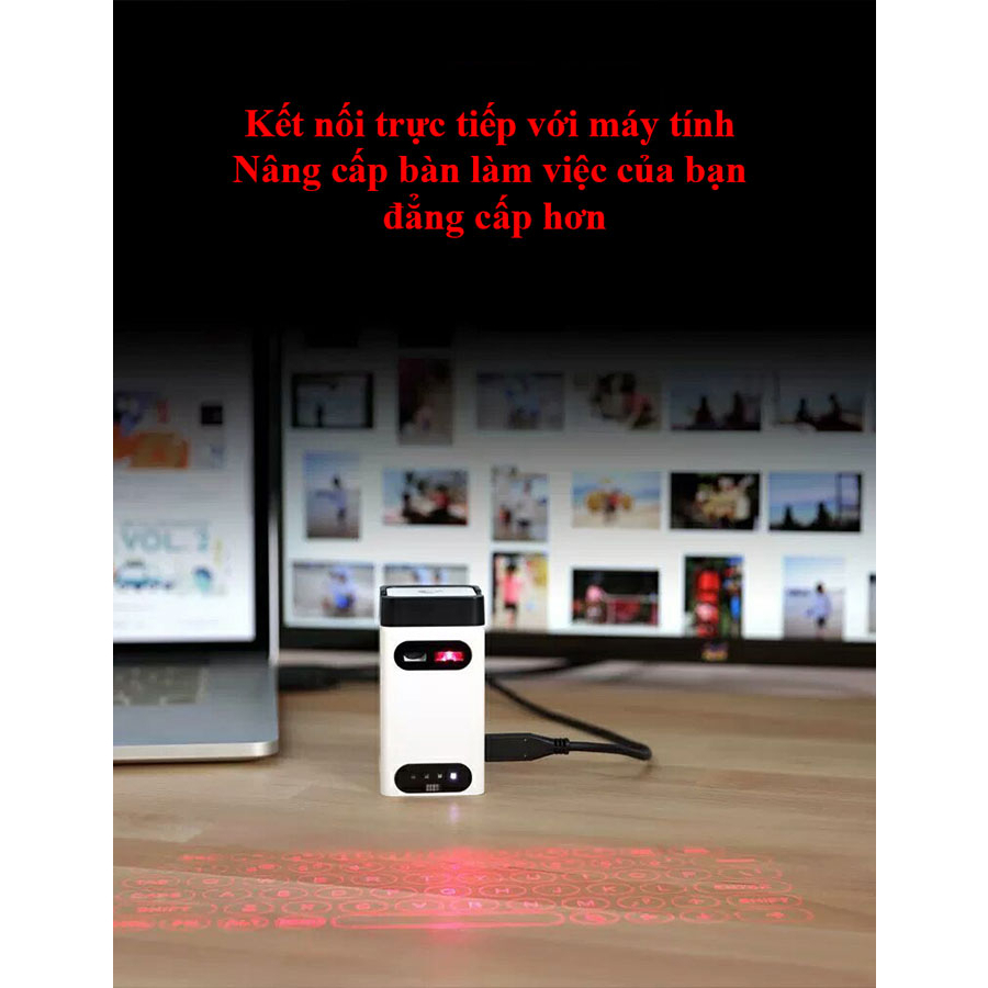 Bàn Phím Laser Ảo Kiêm Sạc Dự Phòng Đế Điện Thoại BPLA0 Tiện Lợi Cho Người Hay Làm Việc Bên Ngoài Văn Phòng