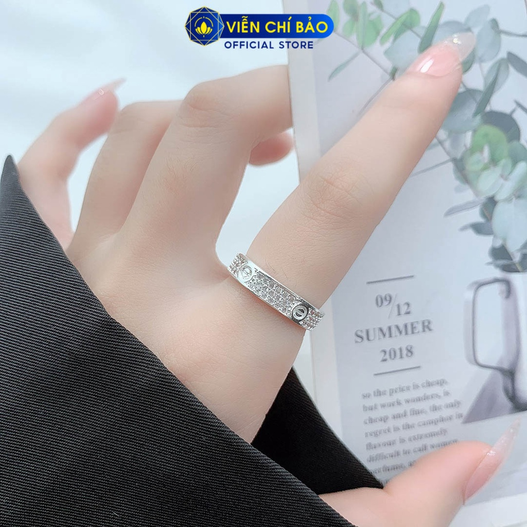 Nhẫn bạc nữ nạm đá chất liệu bạc 925 thời trang phụ kiện trang sức Viễn Chí Bảo N400874