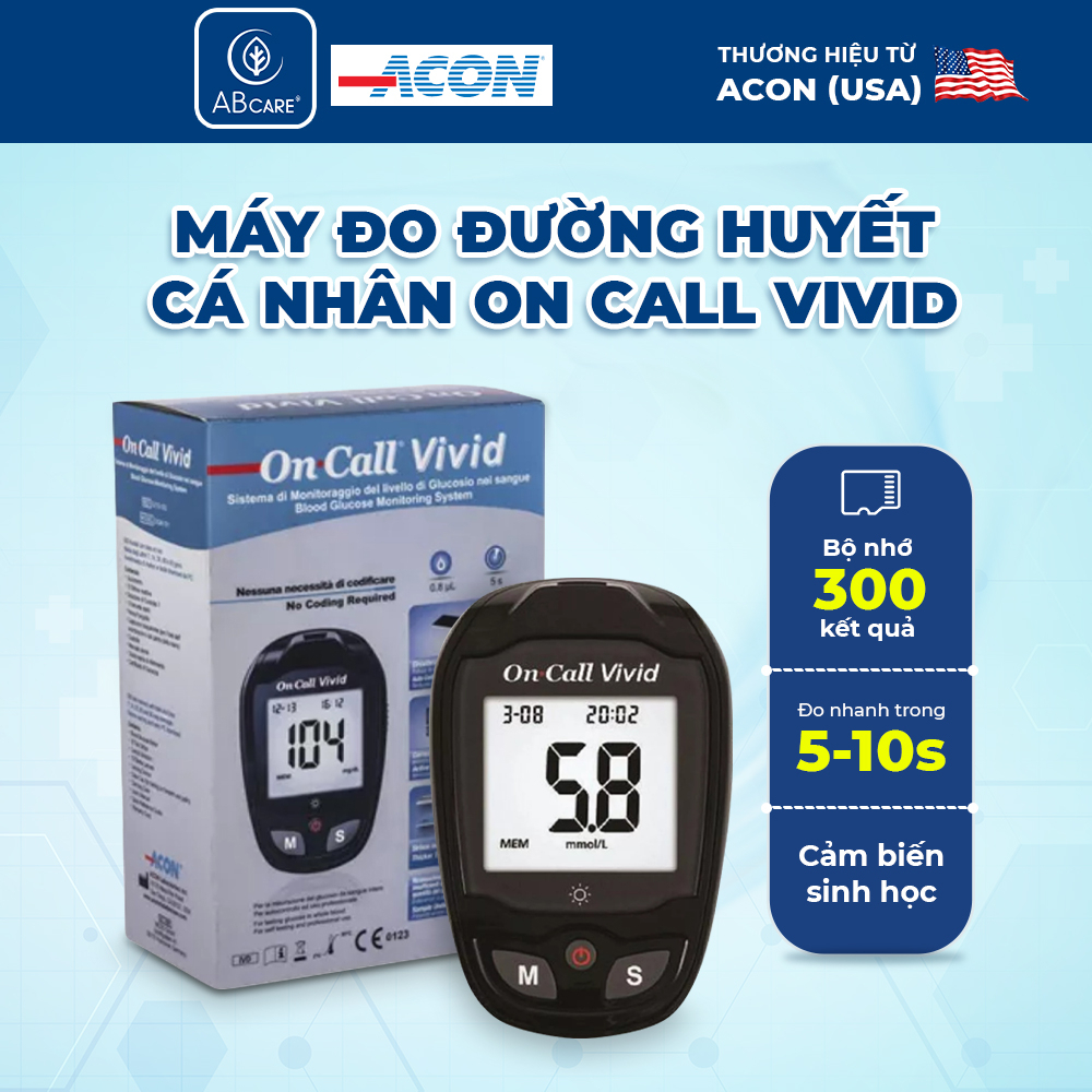 Máy Đo Đường Huyết cá nhân On Call Vivid chính hãng kèm 25 que