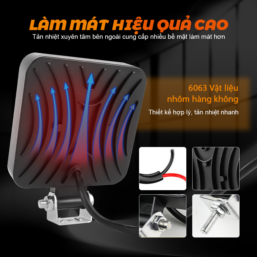48W Đèn LED Thanh Worklight Mini 16SMD Vuông Tròn Đèn Làm Việc 12V Ánh Sáng Tự Động đèn Sương Mù Tắt Đường Cho Đèn Trợ